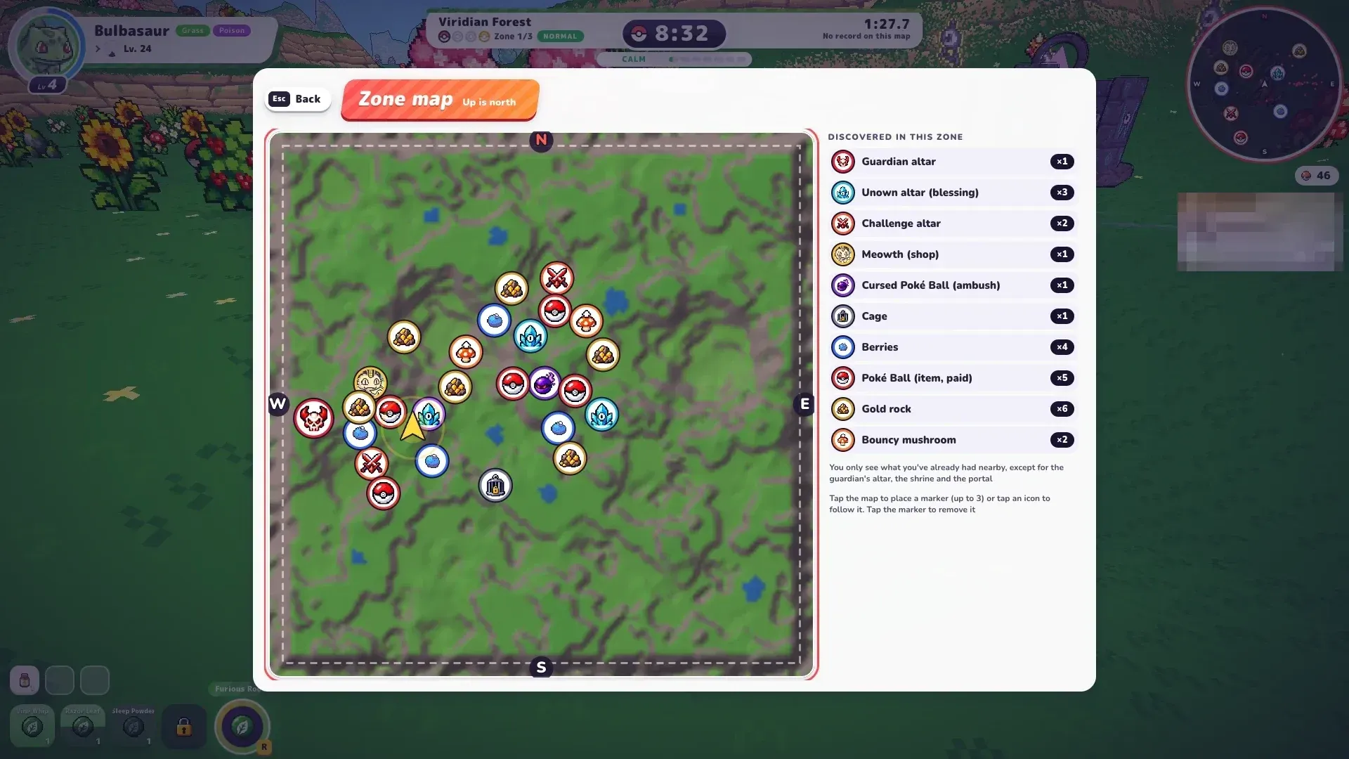 Viridian Forest Zone 1 west route in PokéBonk