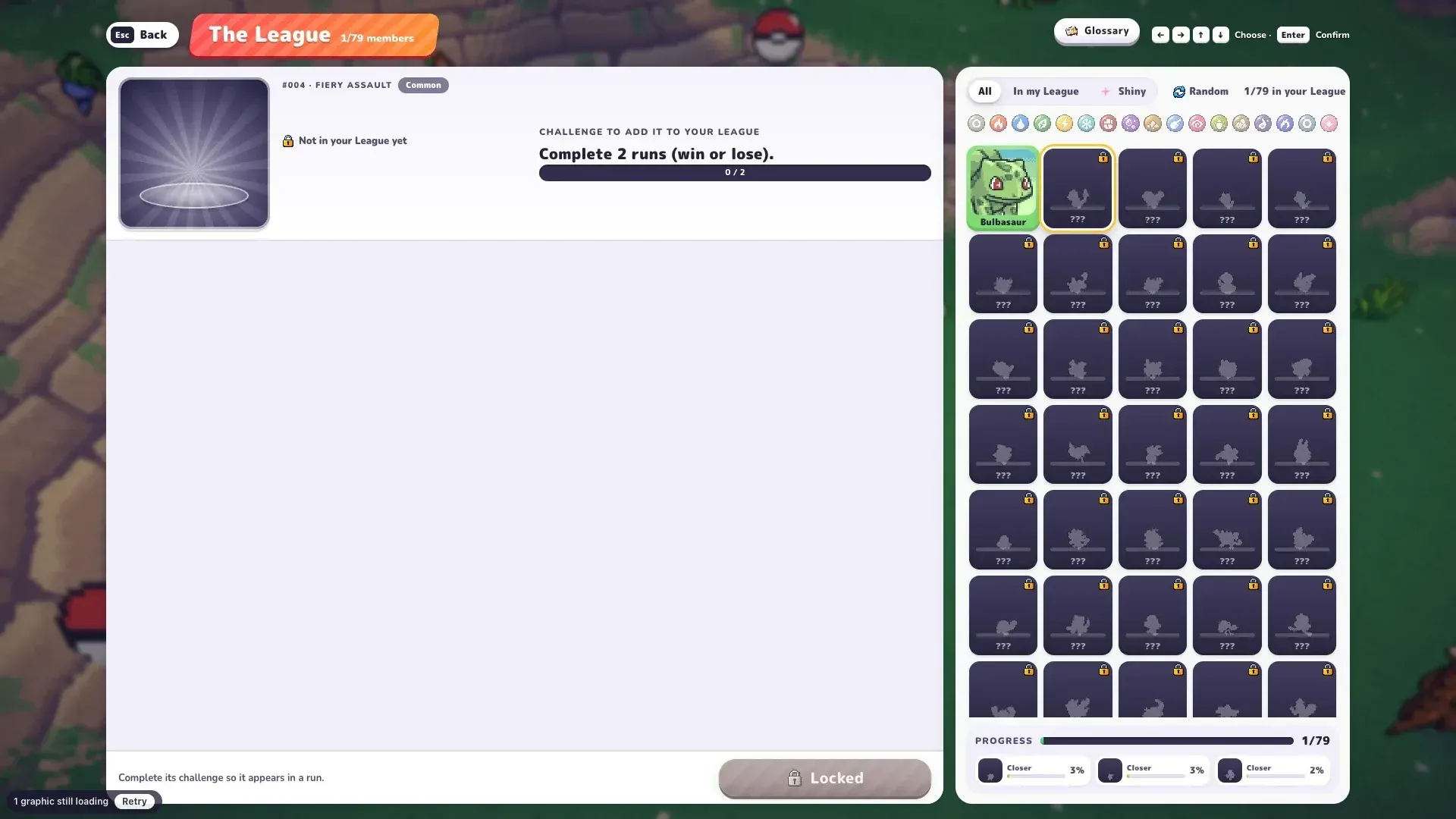 PokéBonk League challenge for Charmander: complete 2 runs, win or lose